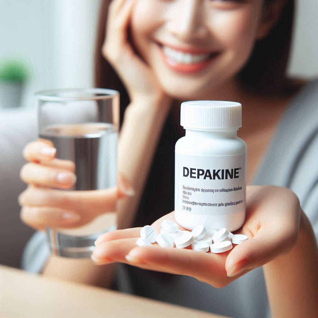 خانمی که برای درد سر از قرص دپاکین استفاده می کند