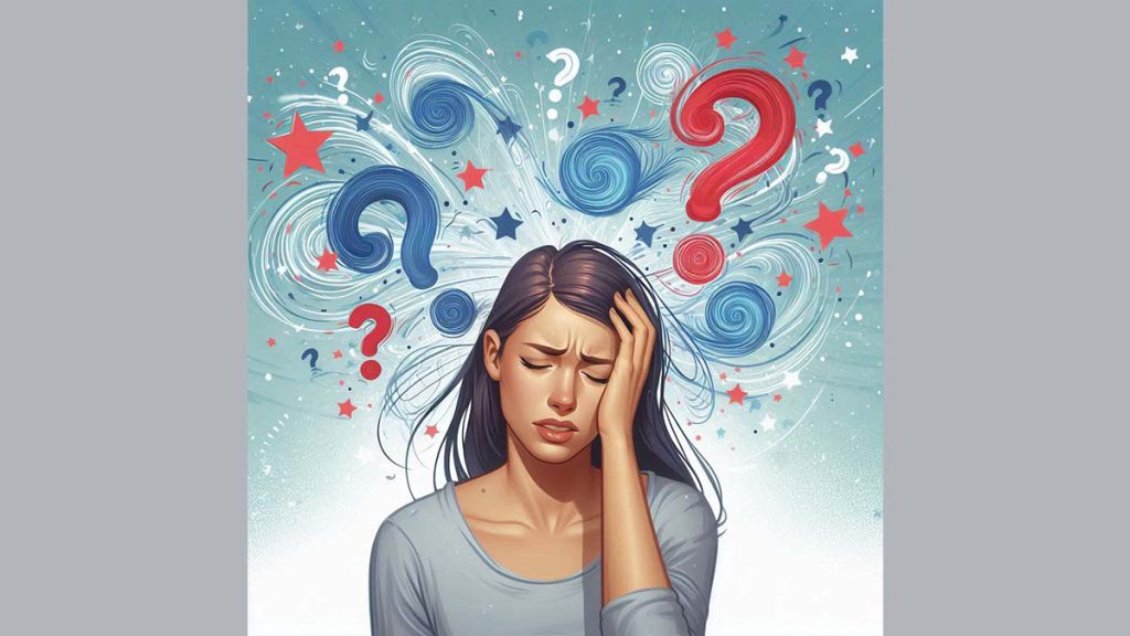 خانمی که دچار سرگیجه شده است 