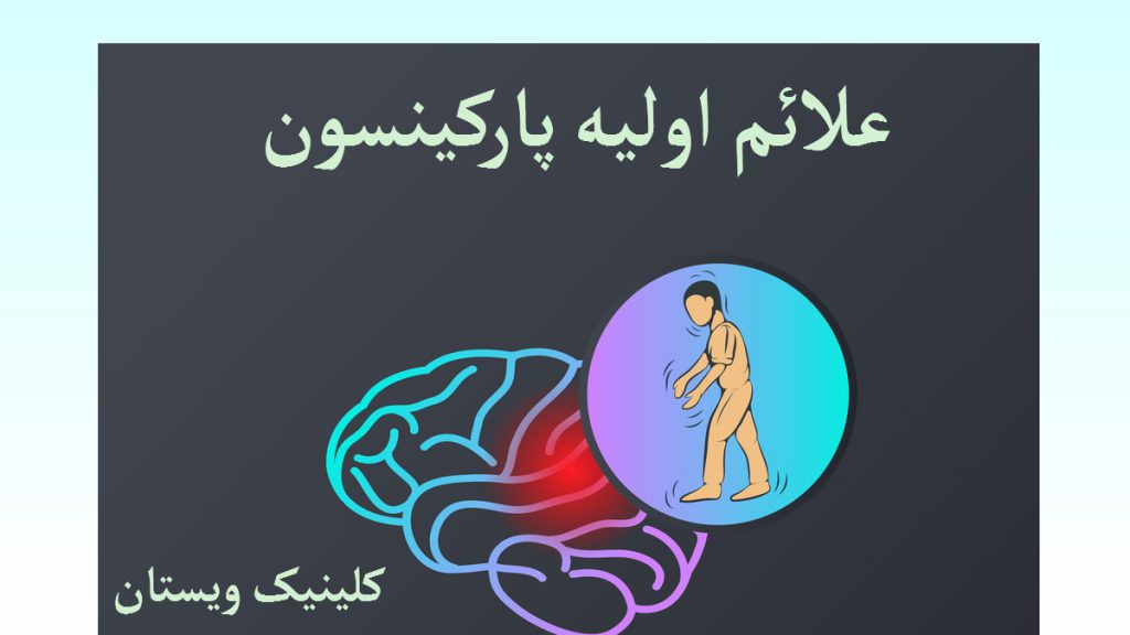 اولین علامت پارکینسون تصویری دیجیتالی از یک مغز و یک فرد دارای پارکینسون با زمینه تیره
